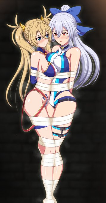 skeb納品。ブラダマンテと水着巴御前。
マミフィケーション拘束。
隙間から衣装が見える感じということで☺️ 