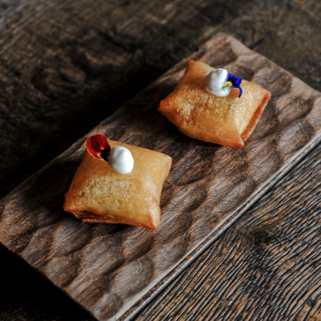 Truffle bomb. 'Liquid' egg yolk, truffle, pancetta and potato pastry. ⁠
⁠
This little pop of flavour can be found on all of our menus. A great way to start your lunch or dinner.
