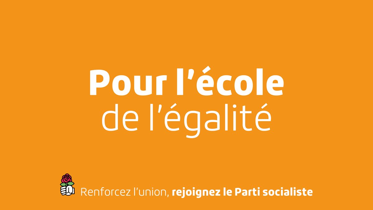 partisocialiste's tweet photo. 🌹 Une école qui donne sa chance à chacune et à chacun et assure l’égalité, c'est ce pour quoi nous nous battons, rejoignez-nous, adhérez au Parti socialiste.

👉 https://t.co/7791D7bc8H https://t.co/sRfNQP1iBn