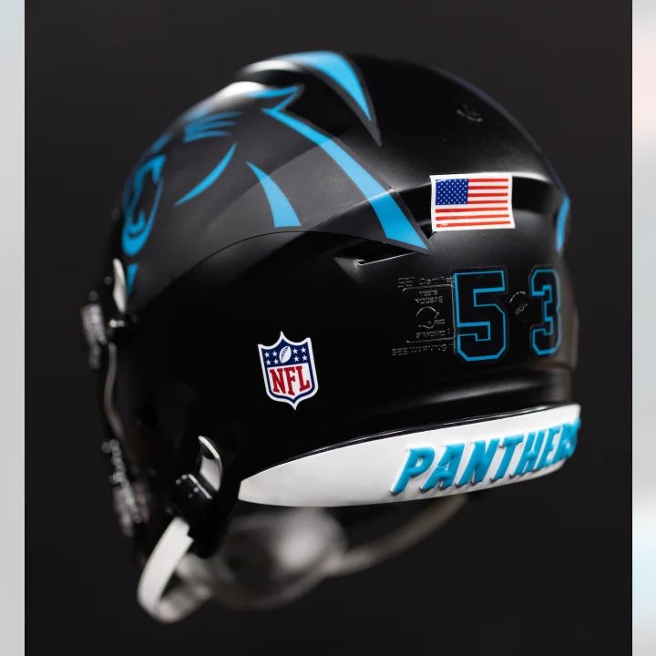 BleacherReport's tweet photo. Panthers unveil new helmets to be worn some games this upcoming season 👀 @brgridiron 

(via @Panthers) https://t.co/eqwI9bgXUg