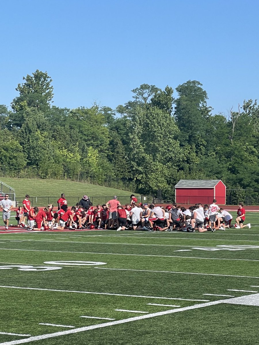 Coach Burke talking to the squad after a great July football practice! #ColonelPride