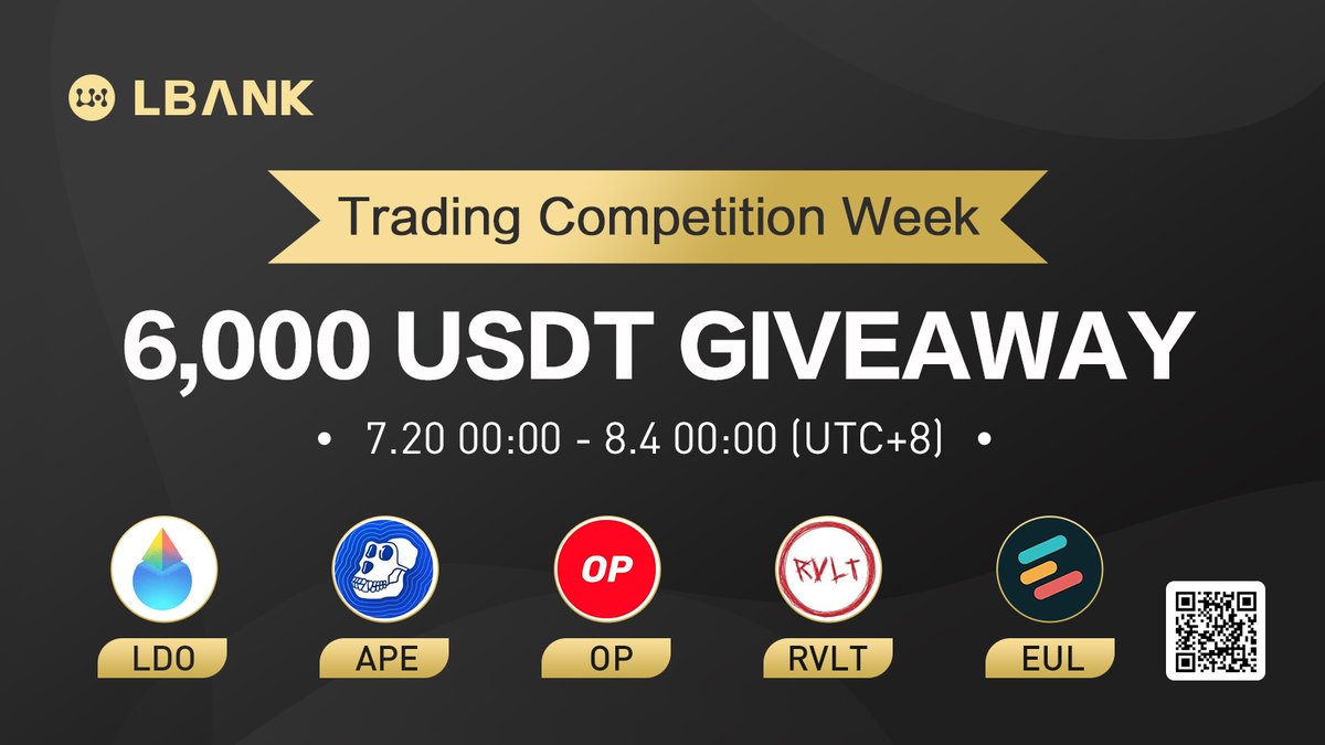 LBank_Exchange's tweet photo. 🔆To give back to our global communities, we will give away 6,000 USDT to the participants in our Trading Competition Week!
🔔 7.20 00:00 - 8.4 00:00 (UTC+8)
🏆Participating Trading Pairs: $LDO/ $APE/ $OP/ $RVLT/ $EUL
🔶 Details: https://t.co/NQyDJAFlQA
#crypto #Giveaways https://t.co/MWzfYdaXcG