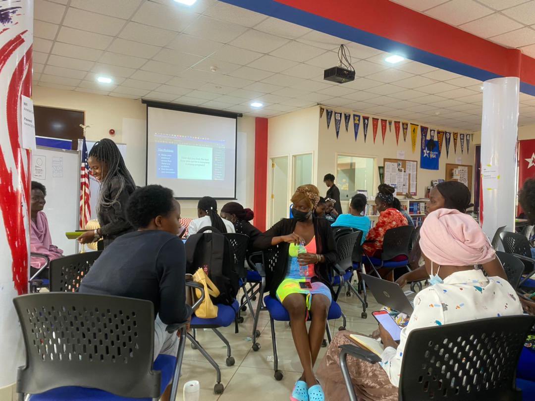AydiaGenderTech's tweet photo. For the past couple months we have been delivering bootcamps at #AmericanCenterKampala to promote women ESTEEM through STEM Skills to advance their capabilities towards social change. As we come to end of first round,we are grateful for the support from @usmissionuganda &amp;Mentors https://t.co/VVdfC4v6Dt