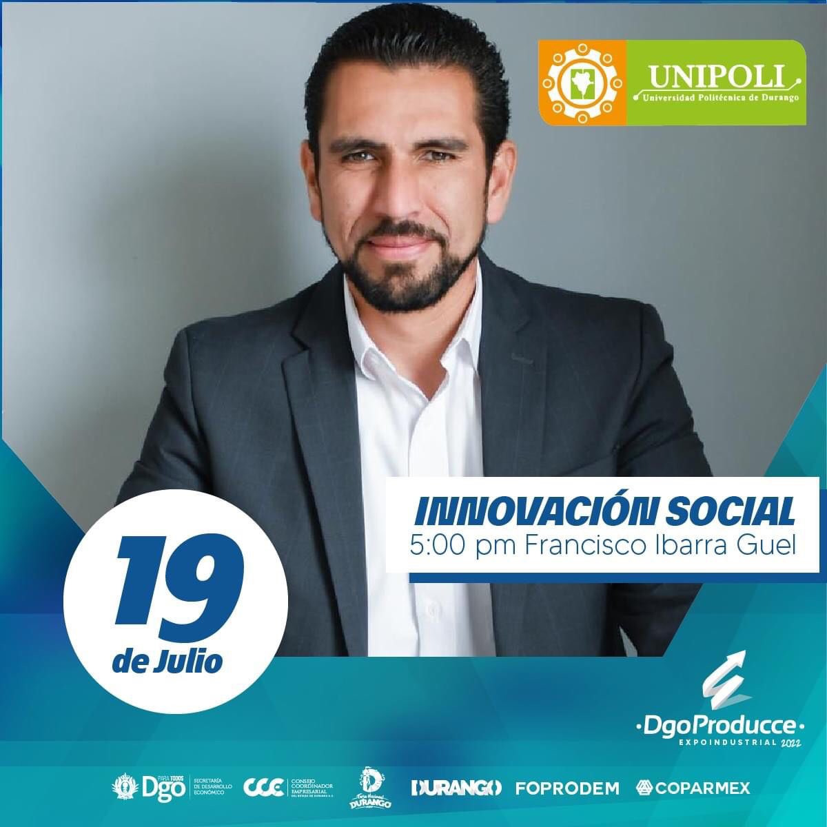El día de hoy estaremos en la @FENADUoficial compartiendo la charla #InnovaciónSocial. 

Agradezco la invitación al <a href="/CCEDGOMX/">CCE DURANGO</a> y a #DgoProducce.

⏰ Les esperamos en punto de las 5:00 p.m. en el centro de exposiciones.

#SomosUnipoliDgo