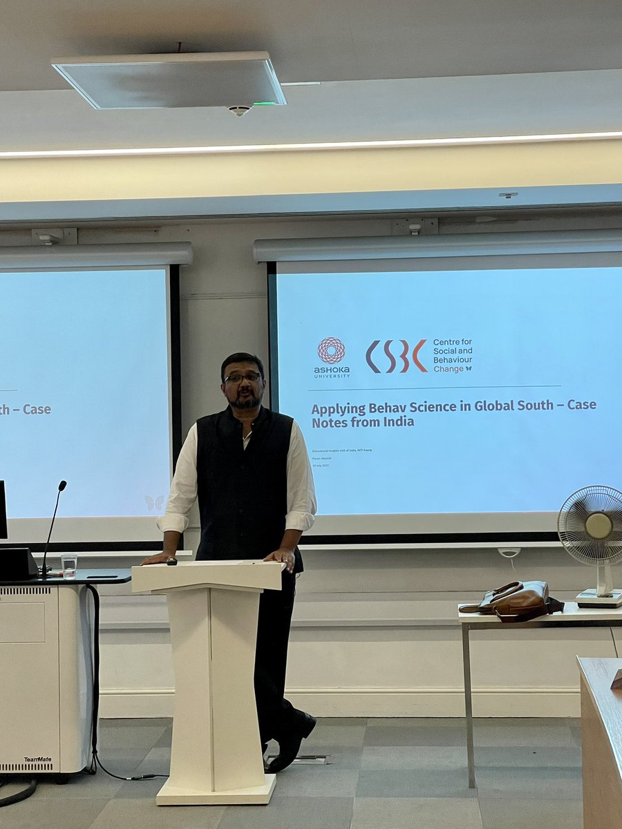 Inspirational intervention on increasing complementary feeding in India through group WhatsApp messages presented by <a href="/MamidiPavanH/">Pavan Mamidi</a> at <a href="/LSE_PBS/">LSE Psychological & Behavioural Science</a> Exec MSc event. Unique work by the first nudge unit in India @CSBC_AshokaUniv applying #behaviouralscience with impact