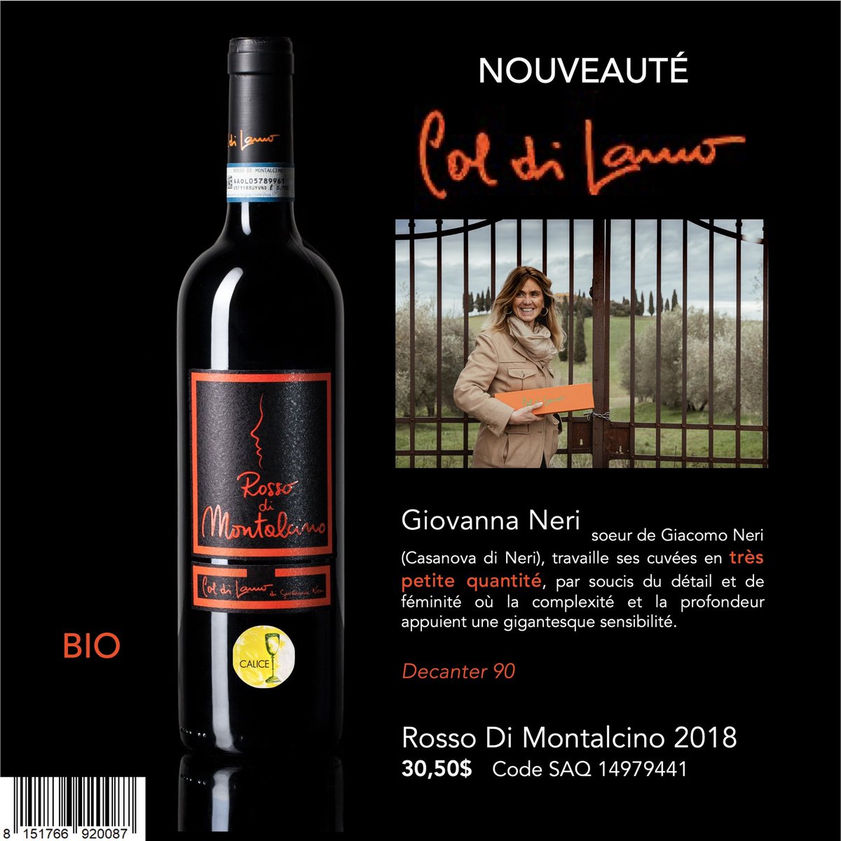Tout nouveau:  Un bébé Brunello dans ta SAQ en ligne!

👉🏽saq.com/fr/14979441

Giovanna Neri bichonne toutes ses cuvées comme ses propres enfants.  Du minutie et de l'amour à chacune des étapes!

<a href="/LaSAQ_officiel/">lasaq_officiel</a> <a href="/ConsBrunello/">Brunello Montalcino</a> <a href="/ColdiLamo/">Col di Lamo</a> #vin #bio