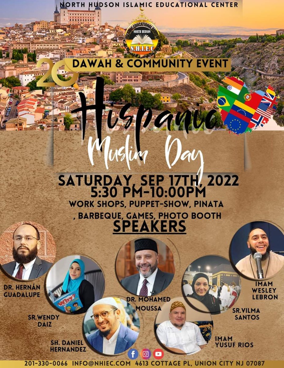 latinomuslims's tweet photo. The 20th Annual Hispanic Muslim Day event will be held on Saturday, September 17, 2022 at Union City, New Jersey. (Shouldn't every USA state have one?) #NHIEC #HMDay2022 #3PRImams  #HispanicMuslims #LatinoMuslims https://t.co/K2FrelKKP6