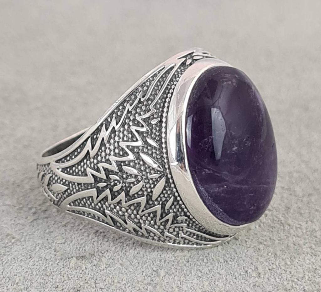 Excited to share the latest addition to my #etsy shop: Mens Handmade Ring, Turkish Handmade Silver Men Ring, Ottoman Mens Ring, Amethyst Ring, Men Ring, Gift for Him, 925k Sterling Silver Ring etsy.me/3cmETqw