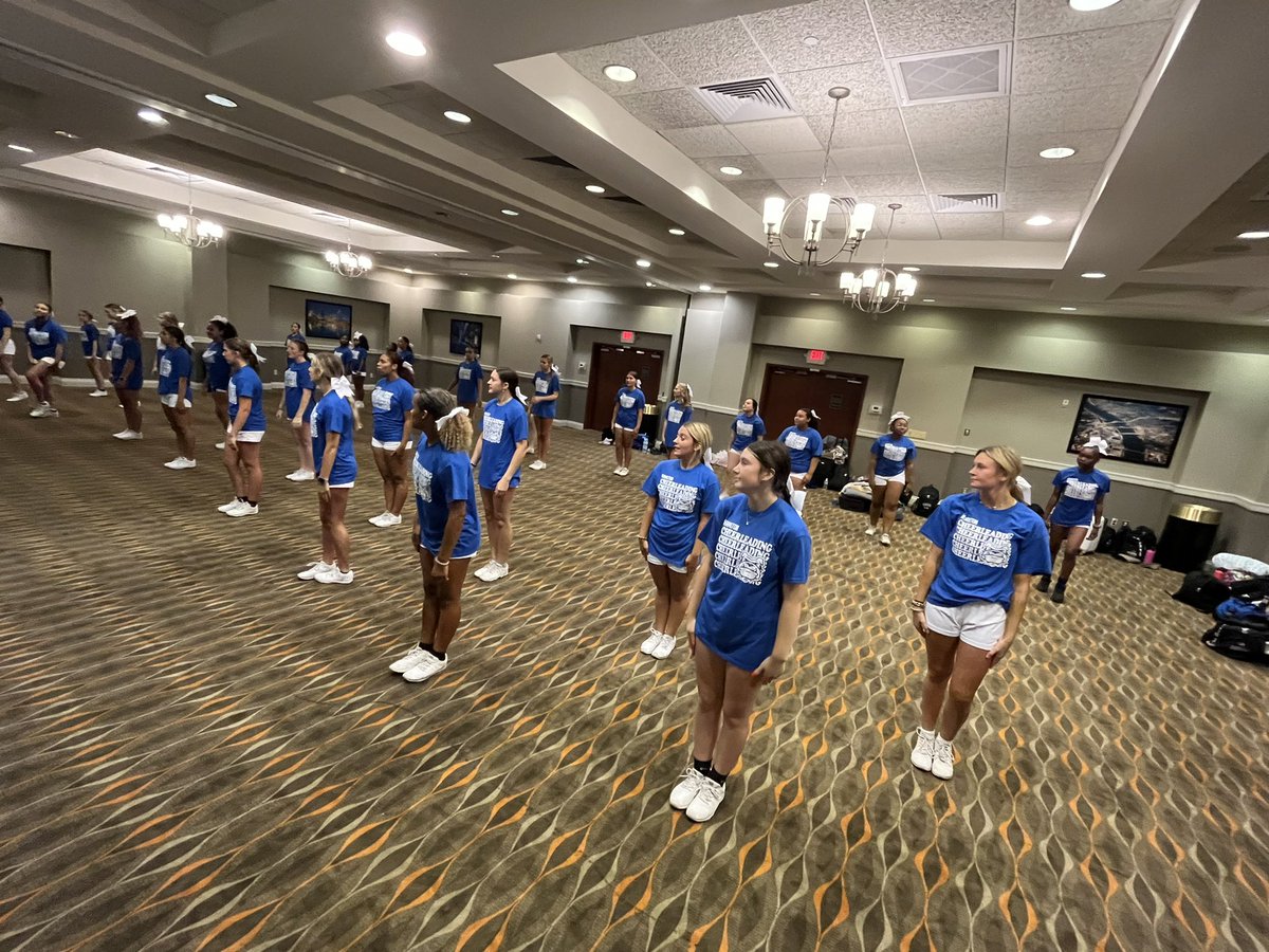 HHSBigBlueCheer's tweet photo. Here we go…. Cheer camp 22-23 is officially underway! 💙 https://t.co/u6ZJ0WbQSQ