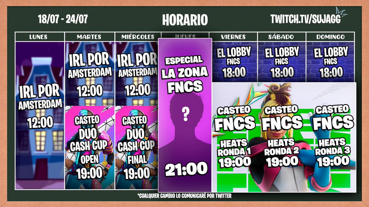 suja_gg's tweet image. Tercera semana de #FNCS 🏆

Casteo oficial en mi canal de todas las regiones❗️

SORTEO 11.200 paVos de #Fortnite❤️

Tienes que estar activo durante la retransmisión del casteo en mi canal💜

*DROPS* por ver el directo✨

SORTEO AQUÍ→ gleam.io/GzRhf/sorteo-1…

En directo YA😈