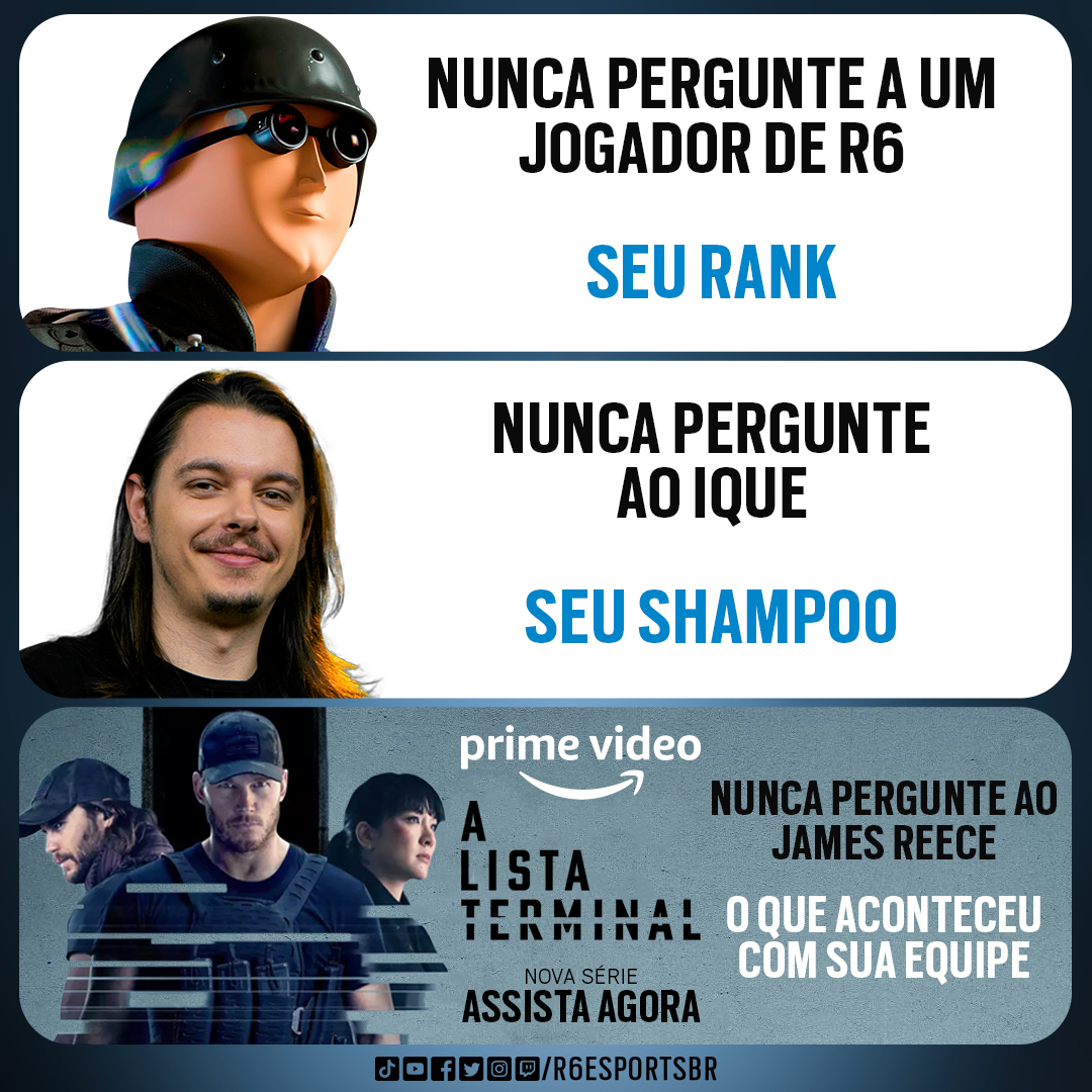R6esportsBR's tweet photo. 🗣️🗣️ “A grande sabedoria do ser é não fazer a pergunta errada para a pessoa errada”
MIRO, Ade
Se eu fosse vocês, já assistia ou experimentaria os 30 dias grátis do @PrimeVideoBR para ver #AListaTerminal 👊👊
📺 https://t.co/zvfIJX33xA https://t.co/eJjqcqL6Lk