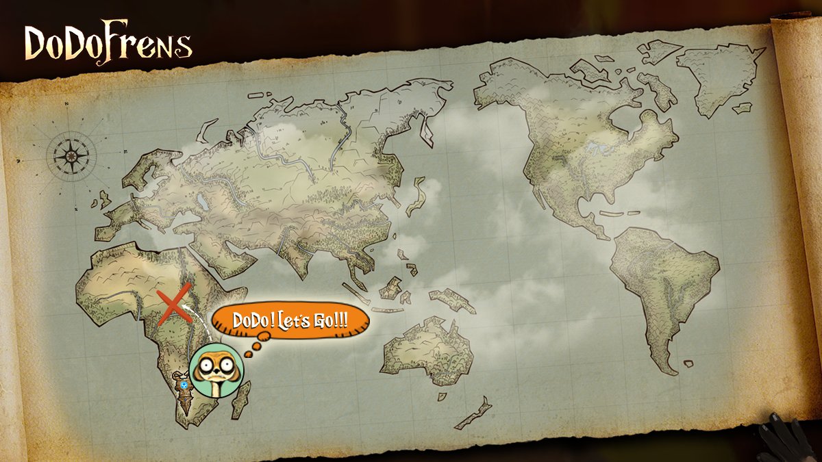 This is the map given by the great totem of ancestor, what a big world eh!? 
Wondering where those bored apes live, and where those ugly goblins would be?
To know more dodo’s adventure plan: dodofrens.xyz
#dodofrens #nft #freemint