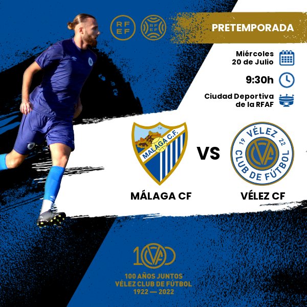 🎽 ¡Seguimos con la pretemporada! Mañana participamos en un nuevo partido de entrenamiento, en esta ocasión ante el conjunto malaguista de Segunda División 🇪🇦

🆚 <a href="/MalagaCF/">Málaga CF</a>
🗓️ Miércoles 20 de Julio
🕤 9:30h
🏟️ Ciudad Deportiva RFAF
*️⃣ (A puerta cerrada)

#100AñosJuntos
💙🤍💛🤍💙