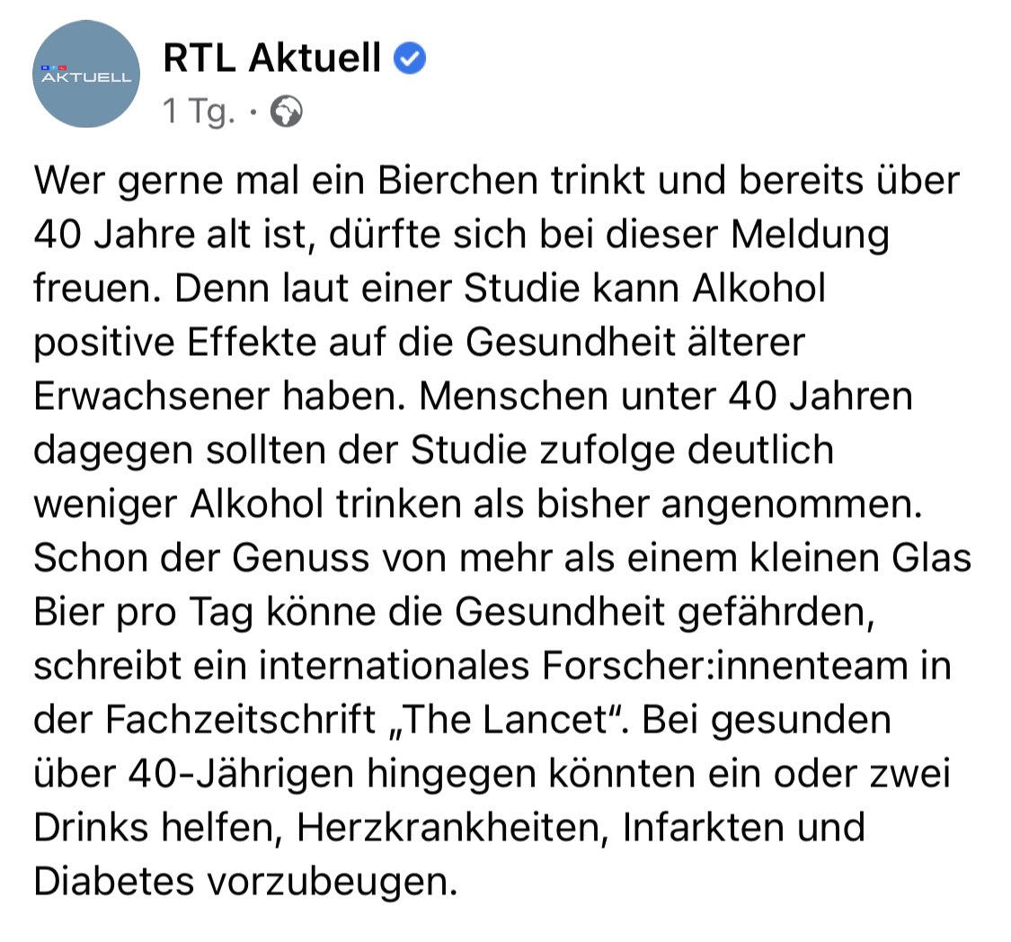 Gute Nachrichten für #Gesundhetzminister Karl #Lauterbach, sein Alkoholkonsum dient seiner Gesundheit. Hat der gute Mann mal wieder Glück gehabt - hat er noch viele Panikmachjahre vor sich.