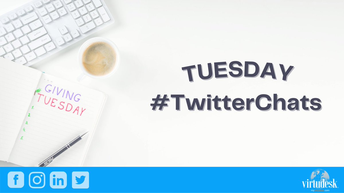 virtudeskcom's tweet photo. Tuesday #TwitterChats you can join in today:
#SMTLive, 9 AM
#ChatAboutBrand, 9 AM
#CMWorld, 9 AM
#VCBuzz, 9 AM
#PPCChat, 9 AM
#USABizParty, 10 AM
#DigiBlogChat, 1 PM
#SocialCafe, 6 PM
#CustServ, 6 PM
-Time in PST https://t.co/kpvMy8bqix