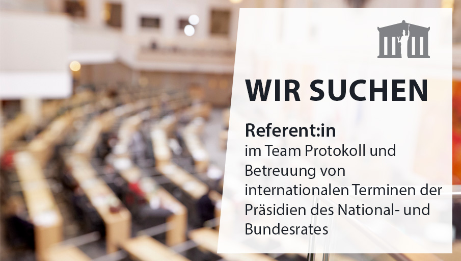 🚀Wir suchen: Referent:in im Team 6.5A 
🔸 Vorbereitung &amp; Betreuung und Nachbereitung von Terminen der Präsidien des National- und Bundesrates 
🔸 Erfüllung von verwaltungs- &amp; administrativer Aufgaben zur Dokumentation
➡  Bis 14. August 2022 bewerben: parl.at/hW-