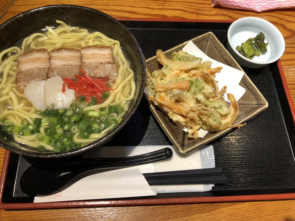 Yum!! Lunch. Okinawan soba noodles and Japanese bitter gourd kakiage tempura

#Lunchtime #HealthyEating #HealthyFood #cooking #Food  
#foodie #yummy #steak