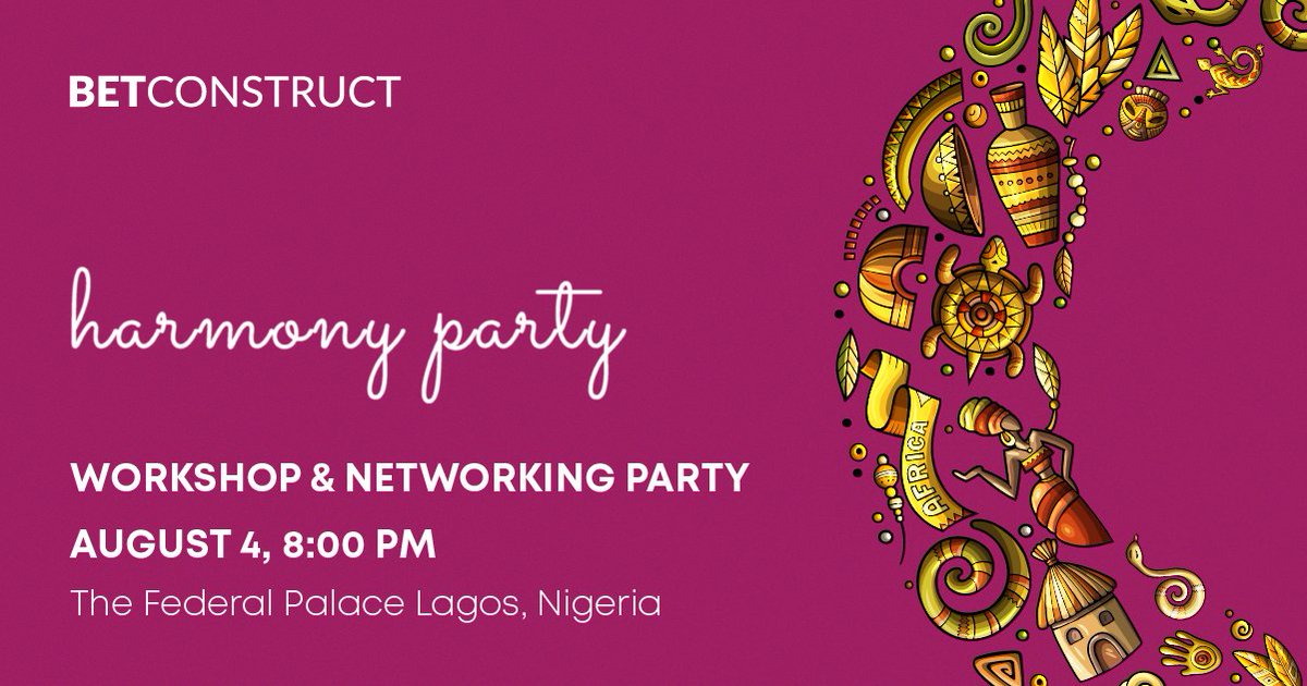 The next country #BetConstruct will deliver unique opportunities for the gaming business in frames of #HarmonyShow is Lagos, Nigeria.
Mark your calendar and dive into the endless Harmony with us.
Date: August 4
Venue: The Federal Palace Hotel