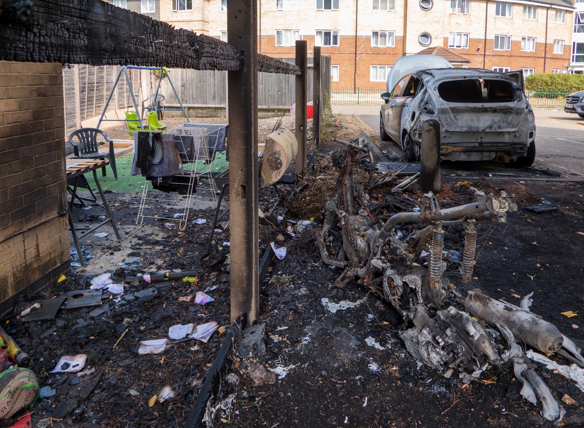 London Fire Brigade on Twitter "Motorbike, car and fence panels badly