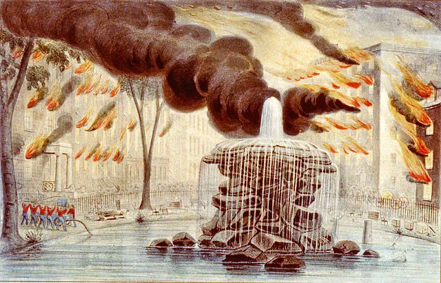 kc5fm's tweet image. Today in 1845 – Great New York City Fire of 1845: The last great fire to affect Manhattan begins early in the morning and is subdued that afternoon. The fire kills four firefighters and 26 civilians and destroys 345 buildings.  #NYfire 

buff.ly/3aIz9Hm
