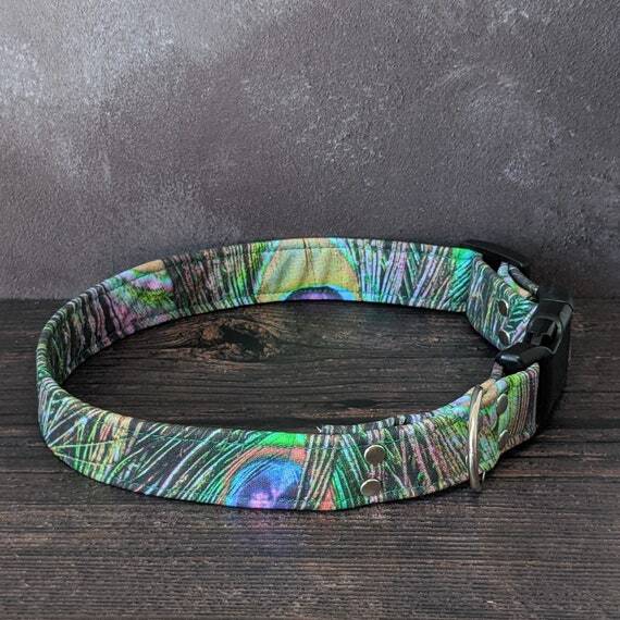 Newest update at our handmade pet boutique: Peacock Dog Collar | Feather Dog Collar | Bird Dog Collar | Green Collar | Animal | Adjustable | Martingale | Fabric | Gift for Dog Lover by ApolloOfTheStars https://t.co/e7jXQvapjG