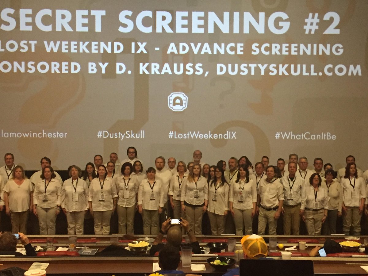 CinemaBandwagon's tweet photo. THE ENDLESS was a secret screening and a surprise hit at #LostWeekendIX, so much so our audience dressed the part for @JustinHBenson & @AaronMoorhead slick sci-fi film. We are bringing it back with #TheRoadToLostWeekend on 8/31 at @alamowinchester!
Tix: https://t.co/PfR39XzAHl https://t.co/E8xbP8TNEj