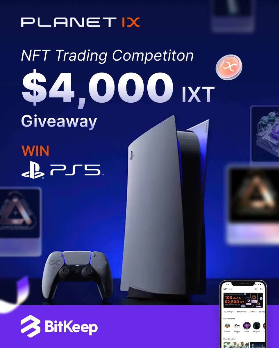 Planetix0's tweet photo. 🏆NFT Trading Competition🏆
To celebrate the launch of our  #NFT Trading Competion with @BitKeepOS 🎉

👉Retweet &amp; Tag your friends in the Comments 👈
    💸💸For a chance to win 5 AOC Badges💸💸

#NFTs #Play2Earn #Learn2Earn $IXT #GameFi https://t.co/aqUypULqpH