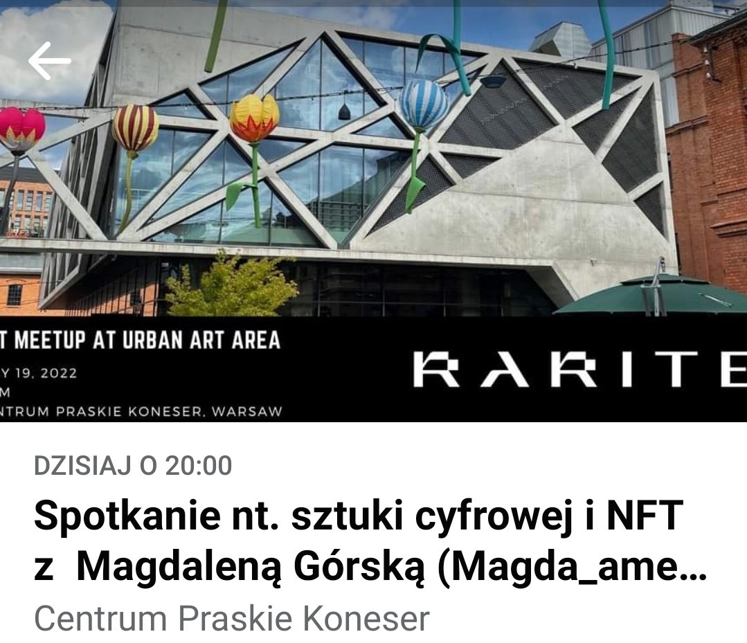 I have stage fright. I was invited by <a href="/rariteio/">Rarite</a> to talk about crypto art and my NFTs. Today, at 8 pm I will  explain to the Polish audience what the NFT is, what its phenomenon, how to start. Please keep your fingers crossed❤️