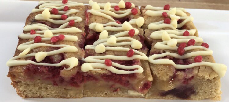 Do you fancy tucking into some fresh raspberry blondies this weekend? Place your order today. #blondies #freshraspberries #summerflavours #whitechocolate #coffeetime #teabreak #cafe #treatyourself #treatsomeone #food #baking #homebakingbusiness #bakersofinstagram #lovetobake