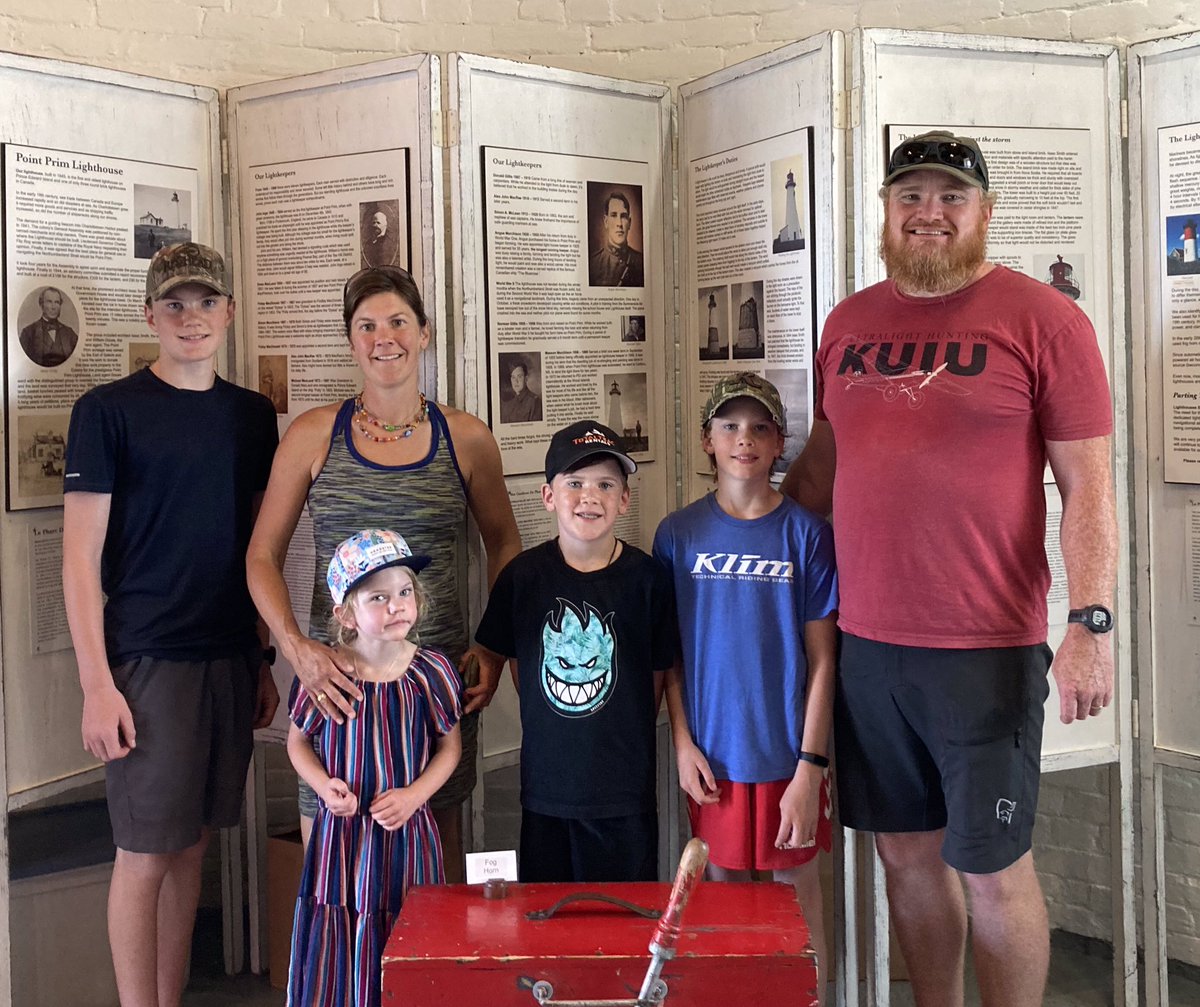 point_prim's tweet photo. The Murchison Family came all the way from Whitehorse to visit! They are all descendants of our last lightkeeper, Mason Murchison. #lighthousesofpei #pointprimlighthouse #pointprim #tourismpei https://t.co/lLTCk28tbY