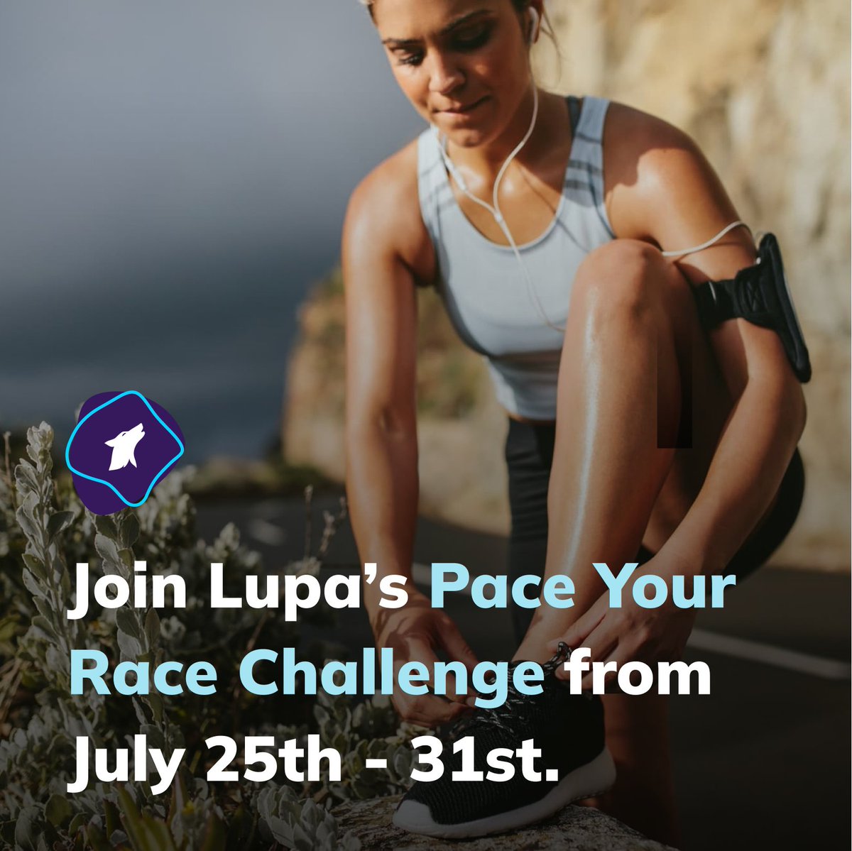Join the #PaceYourRace Challenge!

We are challenging you to choose your distance &amp; pace goal, and attempt to achieve it on the #LupaRun app from July 25th - 31st.

If successful, you enter a draw to win trainers to the value of £120.

Enter today - lupa.run/paceyourrace