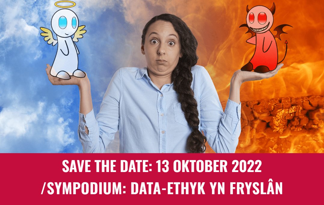 datafryslan (@datafryslan) on Twitter photo Het /SYMPODIUM Data-ethyk yn Fryslân staat in het teken van de ethische aspecten van datagebruik en AI door Friese maatschappelijke organisaties. Met als sprekers onder meer <a href="/JanCvanGinkel/">Jan van Ginkel</a> en data-ethicus Piek Visser-Knijff. Info & aanmelden: datafriesland.nl/2022/07/19/sav…
#data #ethiek Het /SYMPODIUM Data-ethyk yn Fryslân staat in het teken van de ethische aspecten van datagebruik en AI door Friese maatschappelijke organisaties. Met als sprekers onder meer <a href="/JanCvanGinkel/">Jan van Ginkel</a> en data-ethicus Piek Visser-Knijff. Info & aanmelden: datafriesland.nl/2022/07/19/sav…
#data #ethiek
