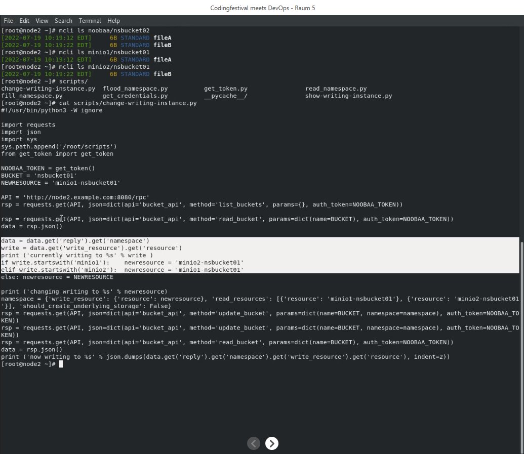 #SoftwareDeveloper lieben Live-Coding. Da kommen wir bei Michaela Lang (@RedHatDACH) in ihrem Talk "Namespace Buckets Deep Dive" voll auf unsere Kosten. Danke! #DATEVCodingFestival #DATEVlernt #WeAreDevOps