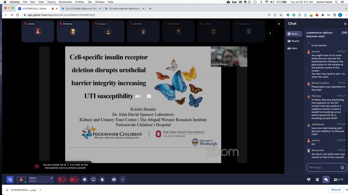 Kristin Bender from the <a href="/kidneytweets/">John David Spencer</a> lab just gave a wonderful flash talk on her project studying the role of insulin resistance on infection susceptibility. Great job, Kristin! #UTICONF22