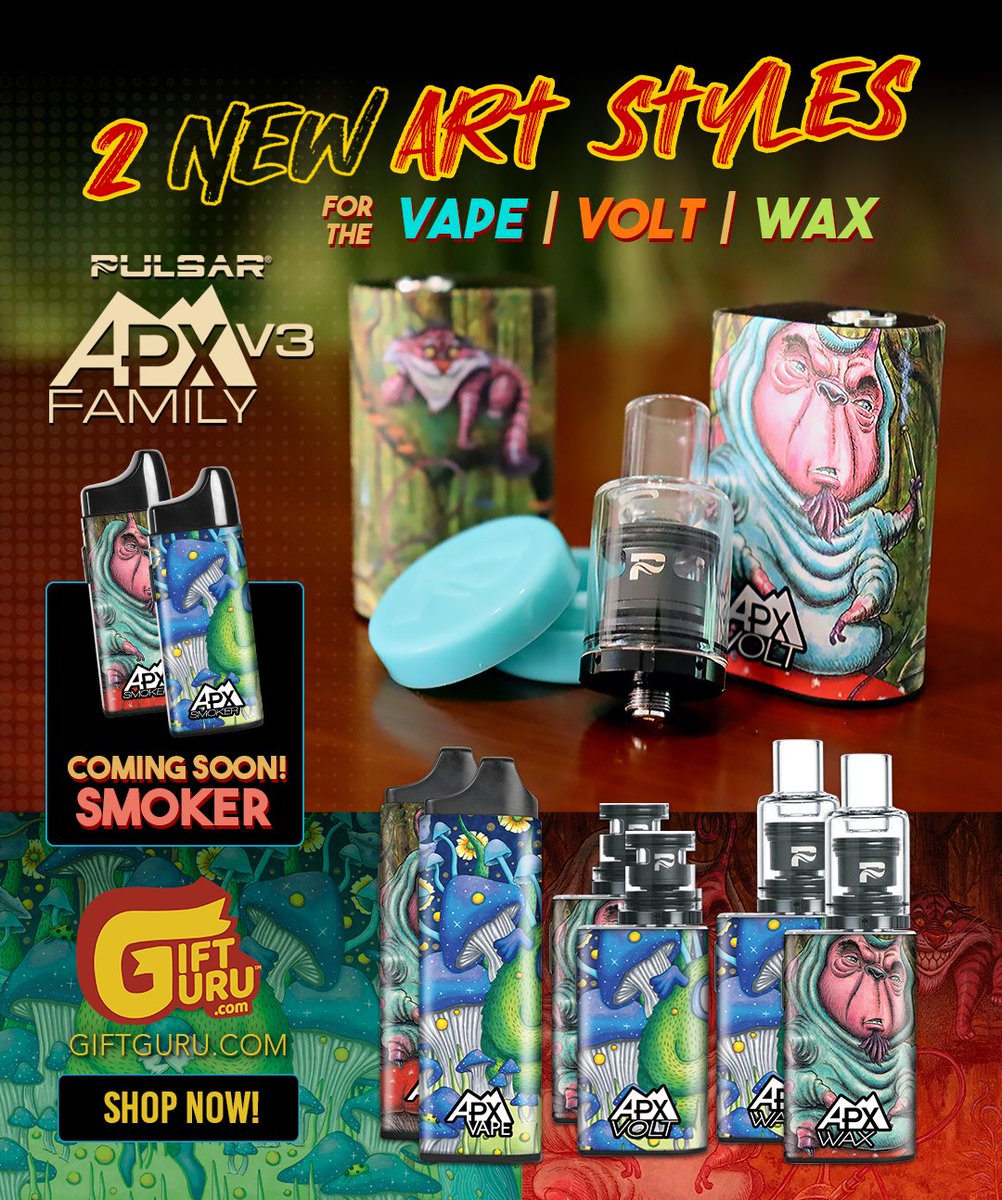 ShopTheGiftGuru's tweet photo. #enjoyhigherculture with these new APX V3 designs from @PulsarVaporizer at https://t.co/FbP5ujEWzA 🍄 https://t.co/5l0ob9Dpxs