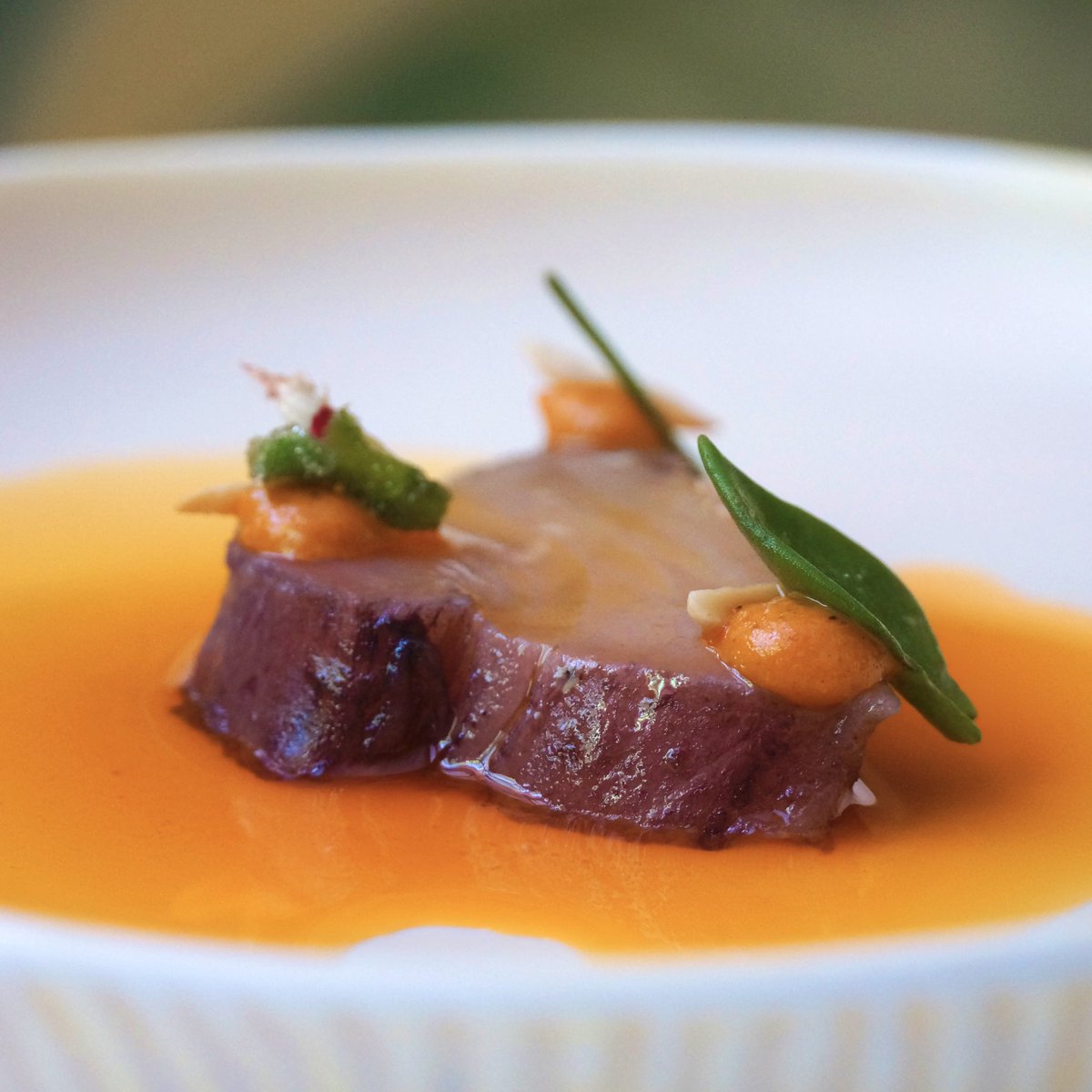 Restaurante Coque (@coquemadrid) on Twitter photo Bonito en salazón de polifenoles con sorbete de anguila ahumada y aceite picual escabechado de pimentón de la Vera.
<a href="/MSandovalCOQUE/">Mario Sandoval</a>
#MenuEñe Bonito en salazón de polifenoles con sorbete de anguila ahumada y aceite picual escabechado de pimentón de la Vera.
<a href="/MSandovalCOQUE/">Mario Sandoval</a>
#MenuEñe