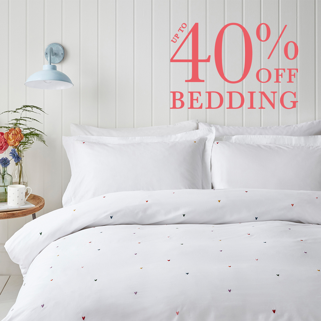 Here's a little treat for you: save up to 40% on bedding until midnight on Sunday! Shop now > bit.ly/3zj7C8S