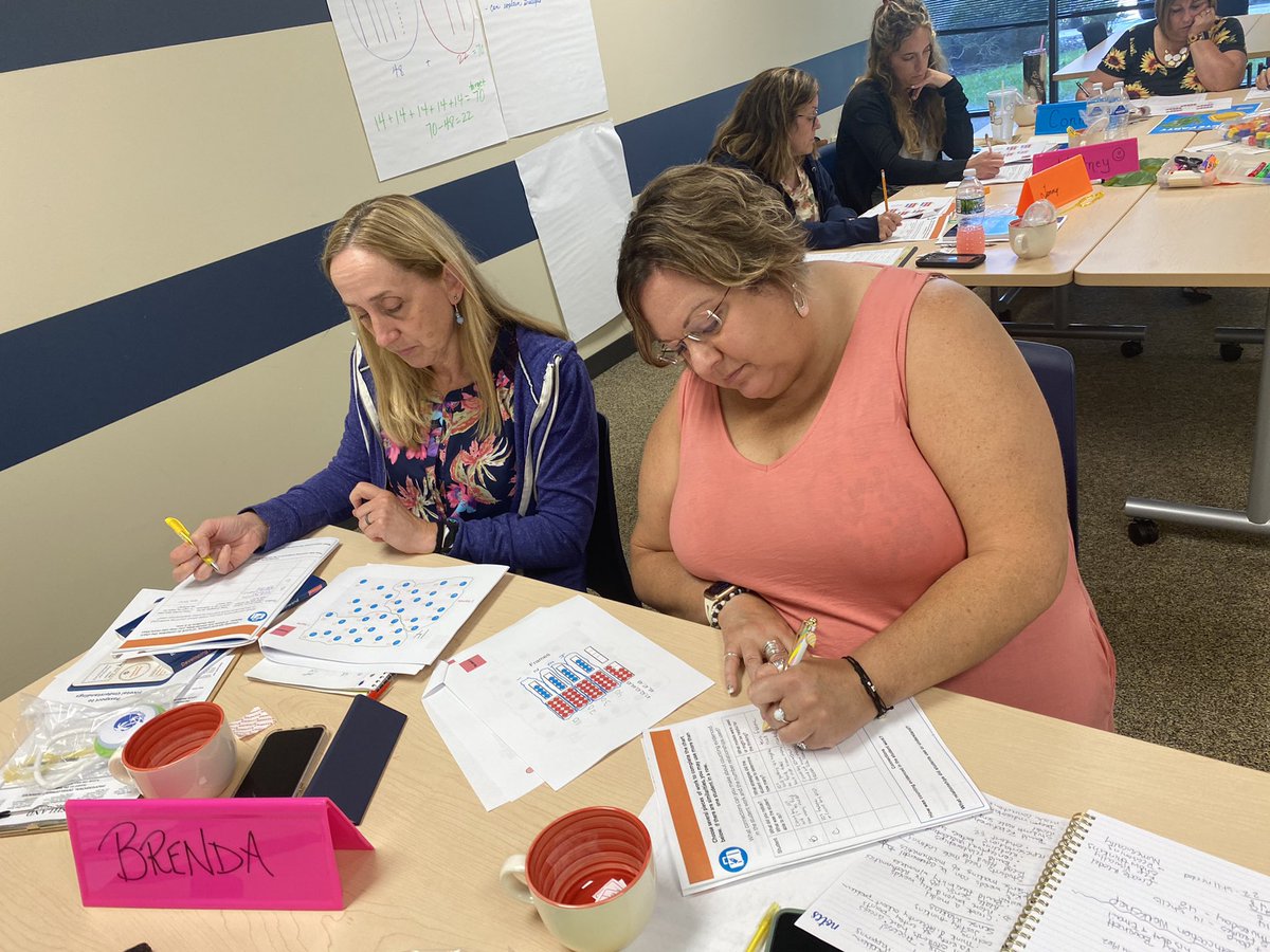 teacherkpratt's tweet photo. Examining student work to determine strategies used & next steps for instruction @Connect2TLC @reneelynnsnyder #mathcation https://t.co/HYNc8cezwX