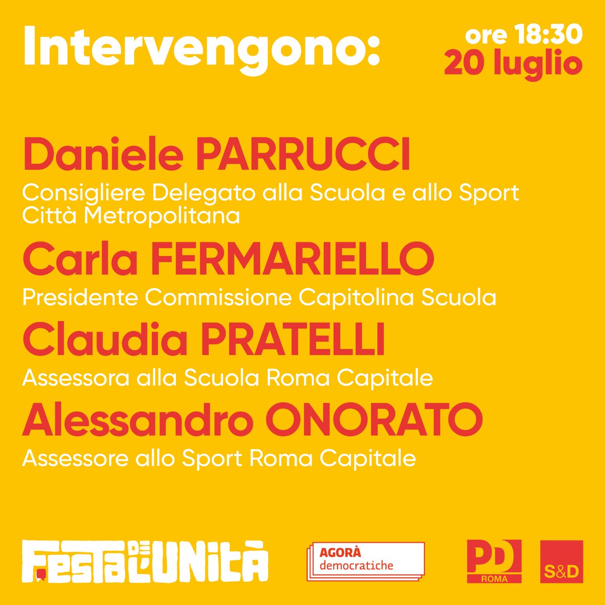 DanieleParrucci's tweet photo. Vi aspetto domani alle 18.30 alla Festa de l'Unità per parlare di sport e di modelli educativi integrati. Con me ci saranno rappresentanti delle istituzioni e  amici con cui condividiamo l'impegno quotidiano per migliorare sport e scuola sul nostro territorio https://t.co/uVVndfVfL2