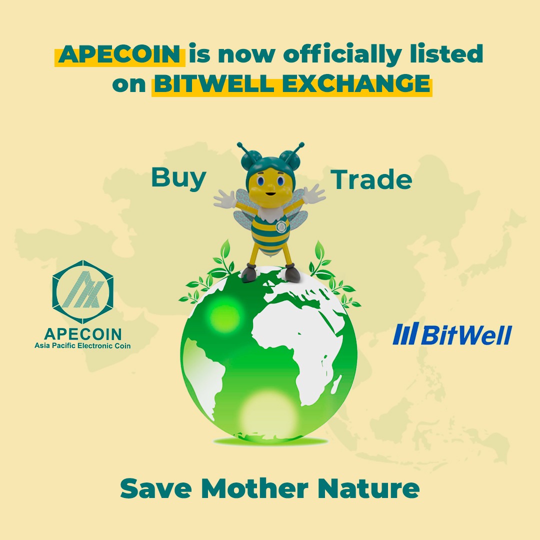 Great NEWS! 📰 
APECOIN is now officially listed on BITWELL EXCHANGE!!! 🤗
.
.
.
#save #savetrees #saveearth #saveenergy #savetheplanet #crypto #cryptonews #cryptotrading #cryptocurrency #blockchains #APECOIN #welcome #welcometofamily #onelove #onelife #onecoin #everywhere