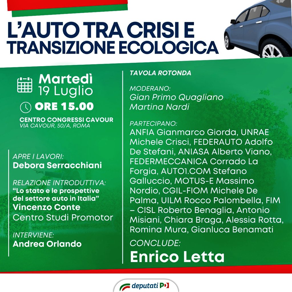 Federmeccanica's tweet photo. #automotive #LaForgia | "L' #Italia non è trainata dai grandi player internazionali. Dobbiamo puntare sul nostro 'unicum': la c.d. #testadopera . Investire in #innovazione e #ricerca e accompagnare le #imprese meno strutturate verso la #trasformazionedigitale ed ecologica in atto https://t.co/7qnRIO6RkK