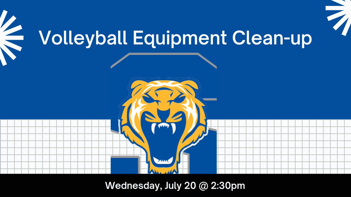 Let's get ready for the season by organizing and cleaning up our equipment closet. If you are trying out for Stadium Volleyball come join us.