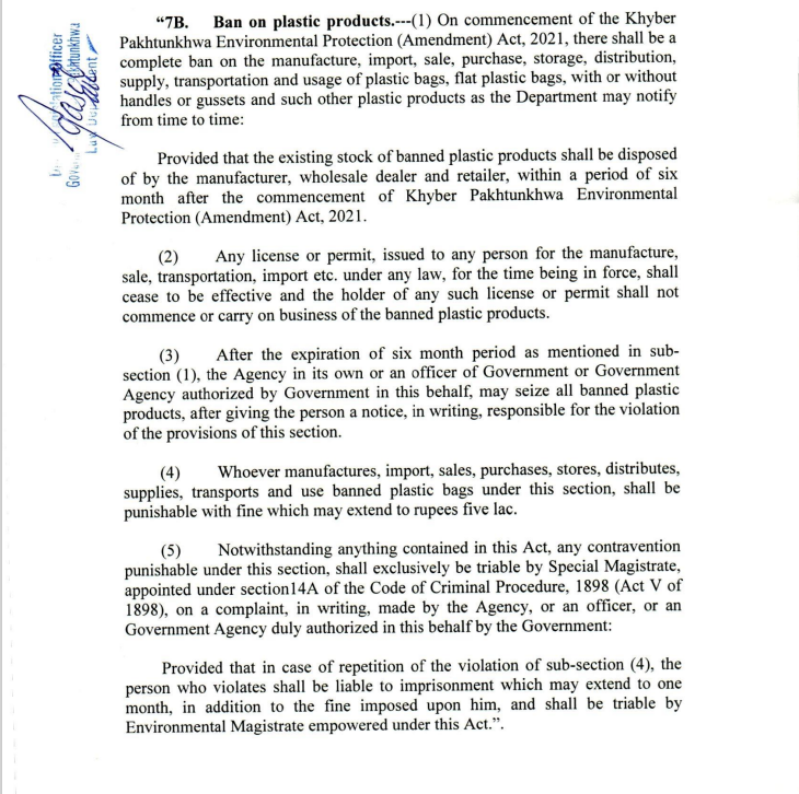 AbidMajeed1969's tweet photo. KP Assembly today passes EPA Act Amendment placing a complete ban on manufacture, import, sale, purchase, storage, distribution, usage etc of plastic bags
law ceases all existing licenses &amp; permits wth 6 months conversion period
amendment also enables fine upto Rs 5 
#plasticban https://t.co/35ETtumfZu