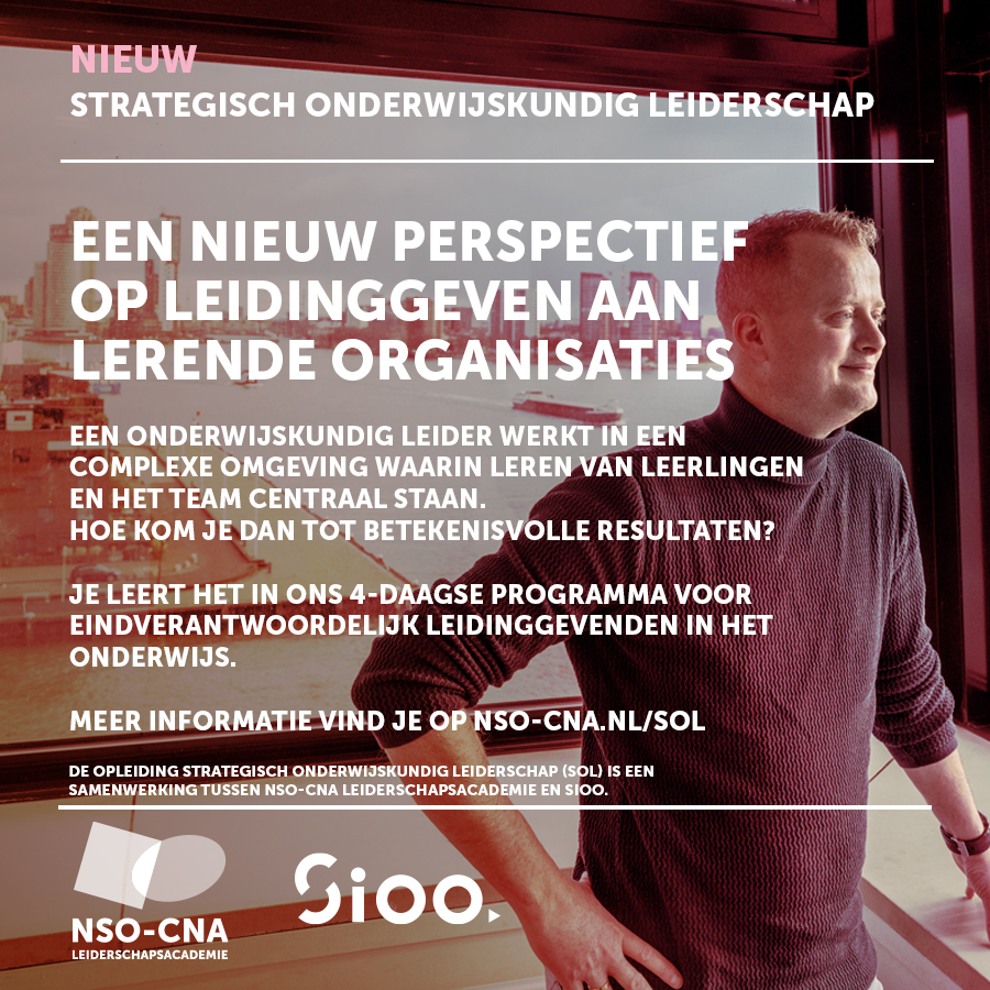 NSO_onderwijs's tweet photo. De kennis en kunde van de onderwijskundig leider staat in het brandpunt van de aandacht. Hoe geef je op alle niveaus in de organisatie de visie op leren en onderwijzen vorm? Dat leer je in dit nieuwe programma van 4 dagen. 

Meer info: https://t.co/UBNK0xscoB 

Samen met @Sioo https://t.co/T4c4QpkLhd