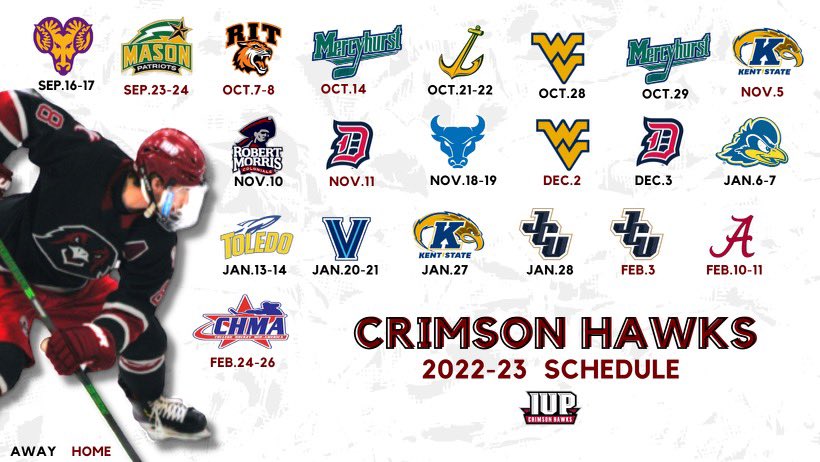 IUP Ice Hockey on Twitter: "The wait is over. Your Crimson Hawks