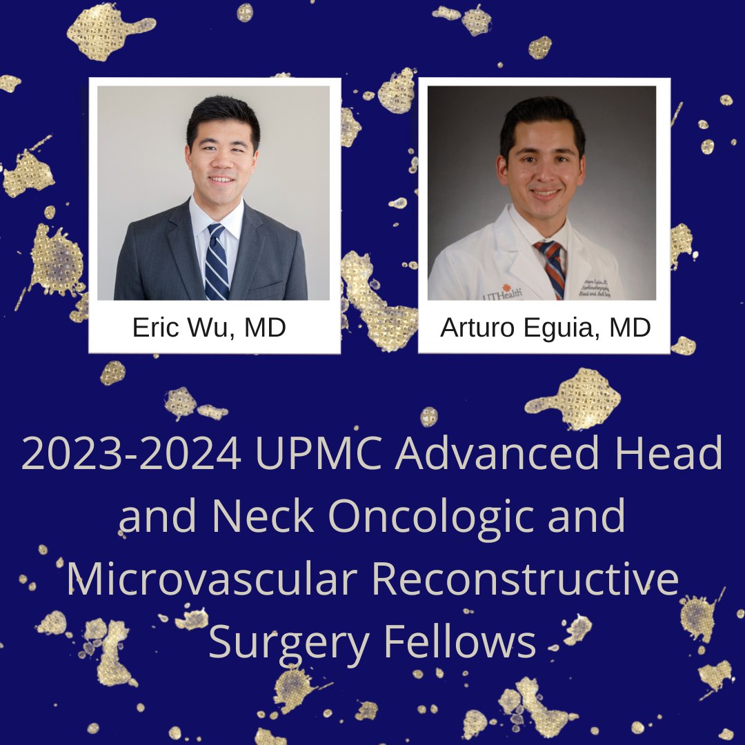 PittHeadAndNeck's tweet photo. We are pleased to announce we have matched with Dr. Eric Wu and Dr. Arturo Eguia for AHNS 2023 Fellowship Match!
@duvvuri_md @ShaumSridharan @MarkKubikMD @RobertFerrisMD @drmagpie1 @OtoPitt https://t.co/mb7iiG0jyX