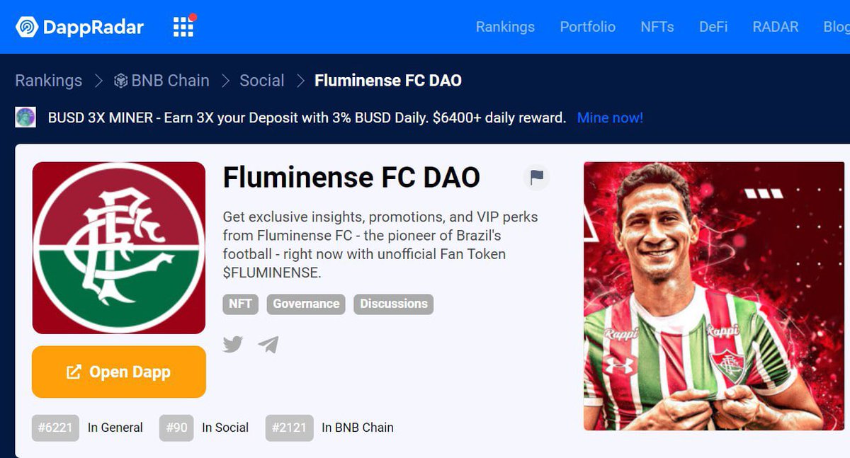 Fluminense_Fan's tweet photo. 📣 We are listed on @DappRadar - The No.1 World's Dapp Store 🤩

https://t.co/MP3IL3hAsF

And it's just the beginning 🚀

Don't forget to join our ILO on @UNCX_token because it gonna end soon 🥳

📌https://t.co/Apl4VVg8Op https://t.co/jowxGsZPD6