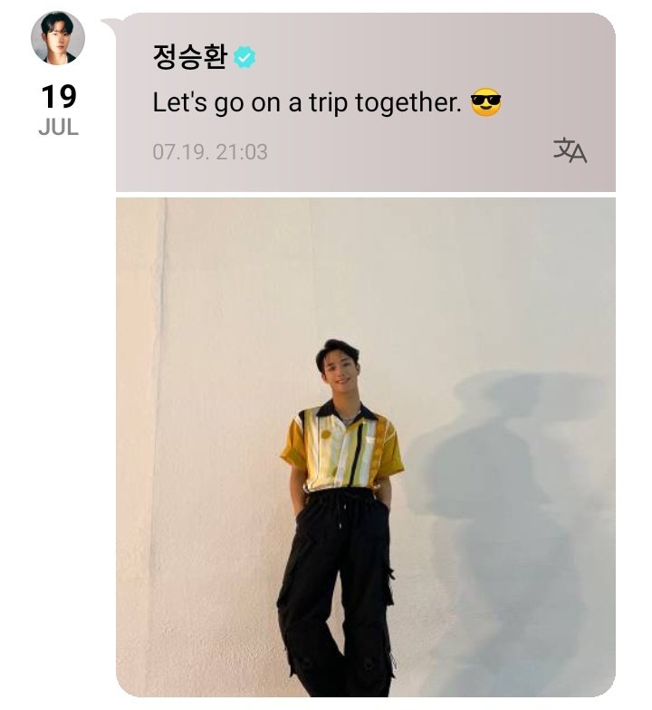 #Seunghwan Weverse update
—20220719

"Boat ~~ Let's go on a trip together😎 "

#ATBO #에이티비오