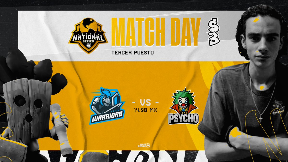 #ClashRoyale #CR #LNS_CR

📢 Match Day PlayOffs 

📍Partido de bronce❗️

🔸!2 grandes equipos lucharan por un lugar en el podio, solamente 1 podrá tener ese puesto!🔥

¿Quién lo logrará?
¡Apoya a tu favorito!🤩

<a href="/WarriorsTeamOFC/">Team Warriors</a> 🆚 @TeamPsycho2022
⏰ 2pm🇲🇽