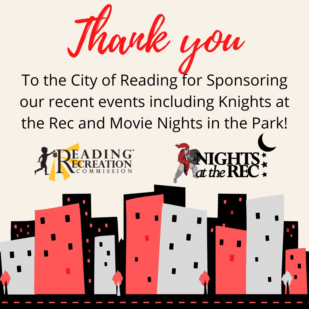 ReadingRec19602's tweet photo. A special thank you to the City of Reading for making our community events possible! #readingrec #cityofreading #community #sponsor @cityreadingpa https://t.co/qIWyZx5MOS